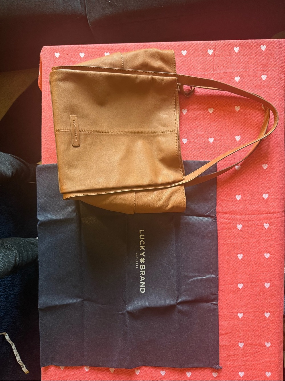 Lucky Brand Cognac Leather Shoulder Tote
